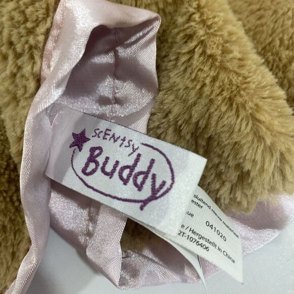 Scentsy BUDDY BABY Security Blanket Lovey 14" Bria Bunny Brown Tan Pink Satin - Picture 5 of 5